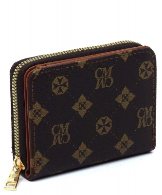 CM Monogram Accordion Bi-fold Wallet CM025 BROWN